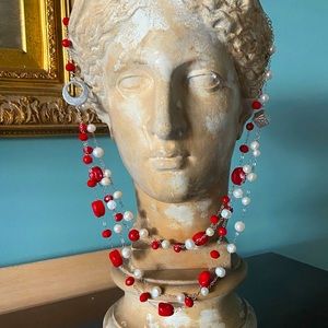 Two (2) Mexican Silver Beaded Necklace and Earring Sets